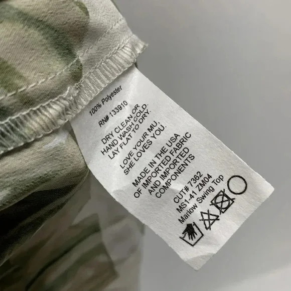 Show Me Your Mumu Marlow Top Blouse Shirt Palm Leaf Print White Green New  XS - Picture 11 of 13